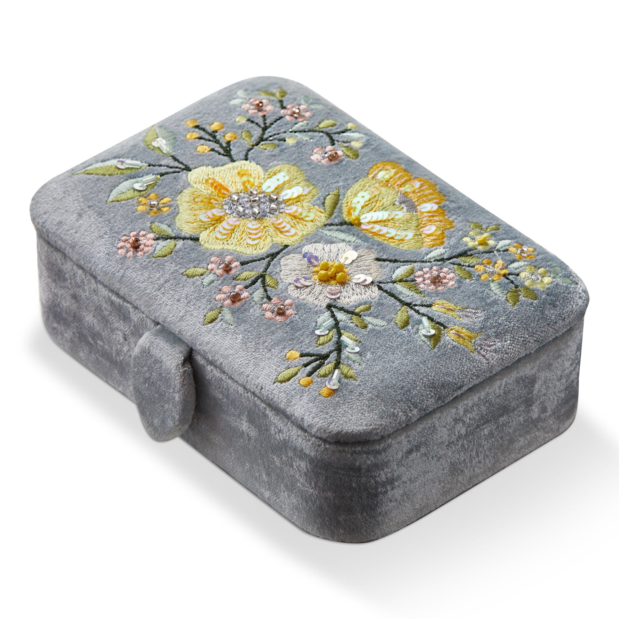 Floral Embroidered Rectangle Box