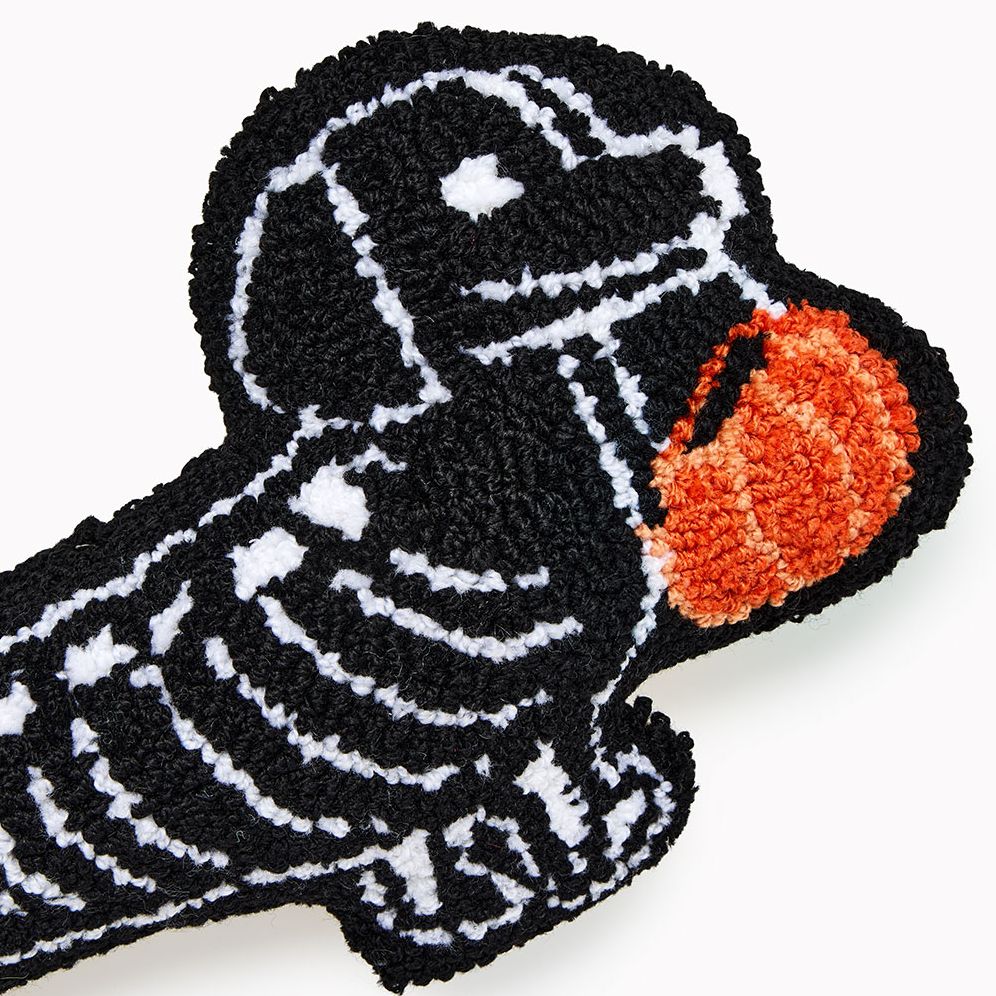 Shaped Skeleton Dachshund Pillow