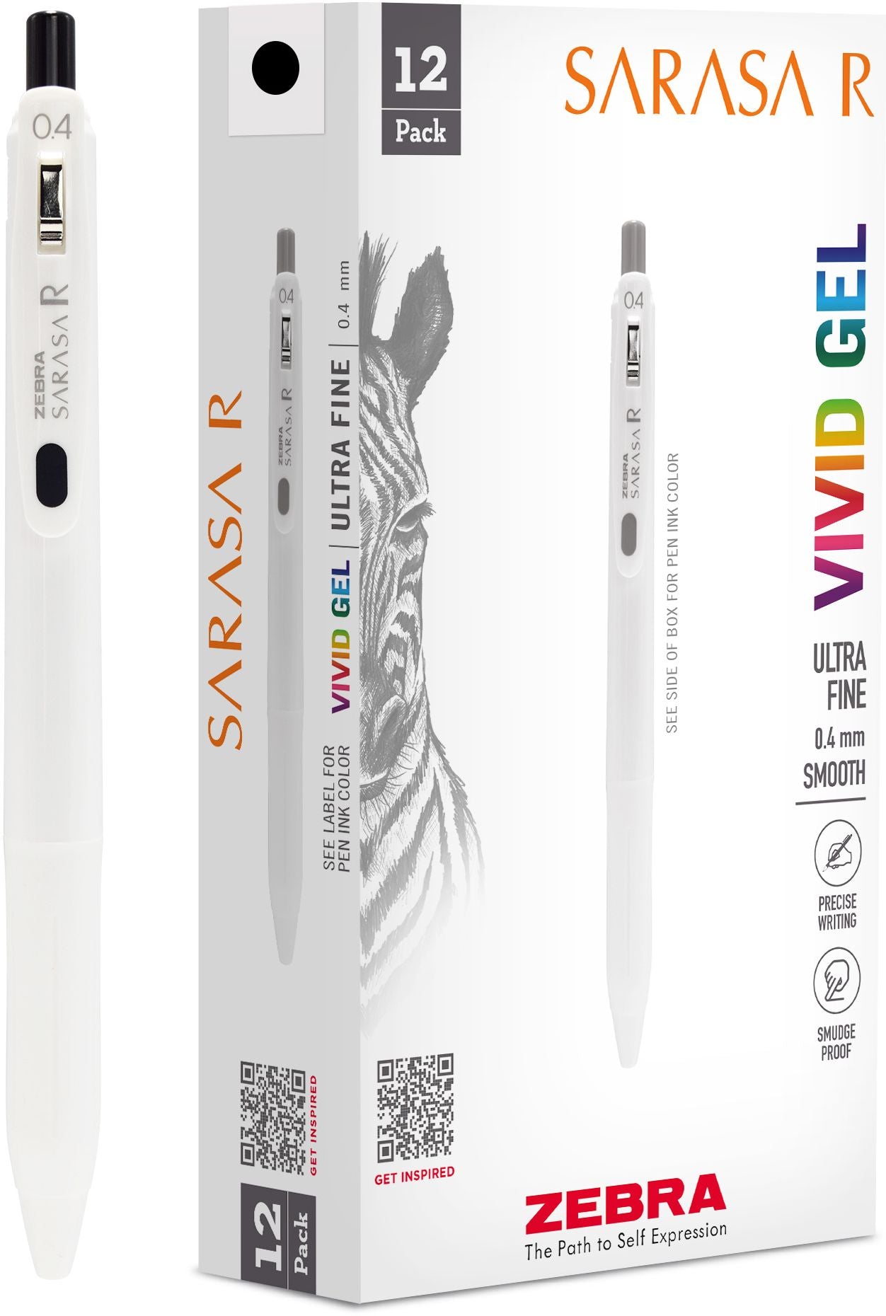 Sarasa R Gel Retractable 0.4mm Black