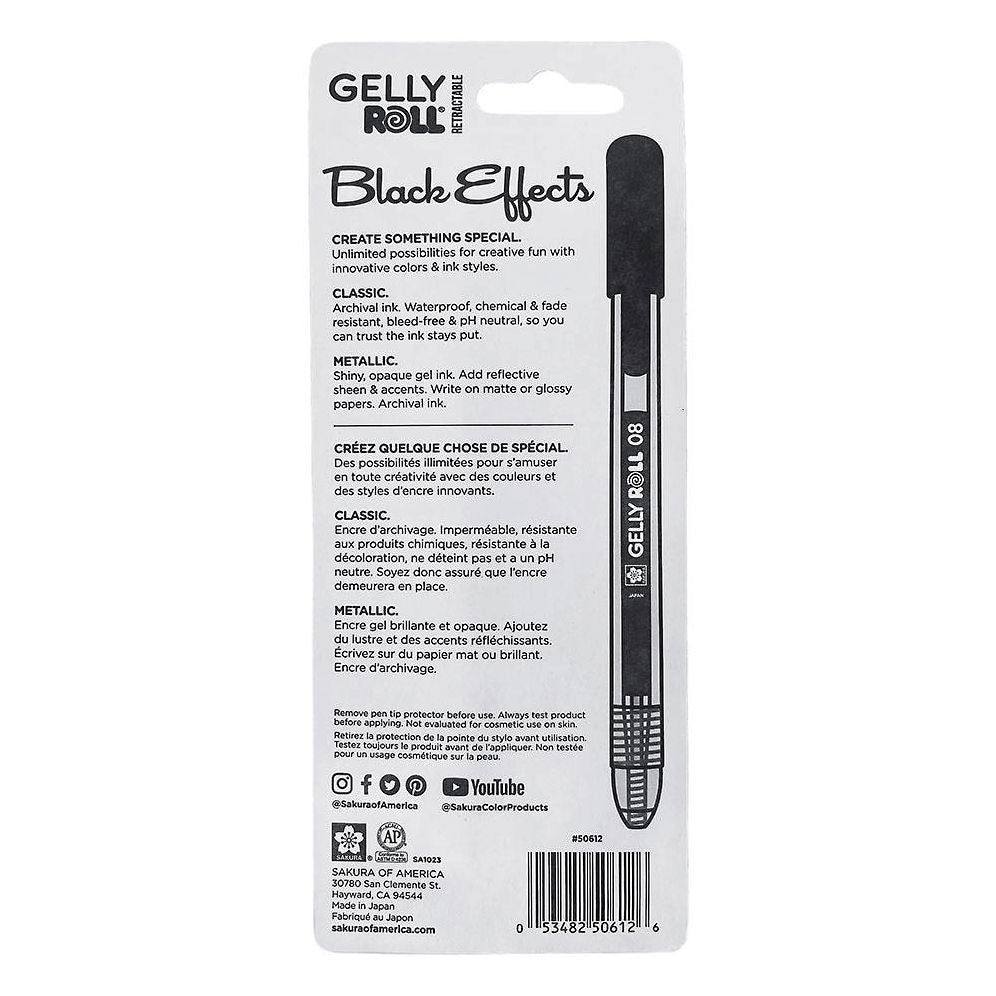 Sakura Gelly Roll Retractable - Black Effects - 3 pack