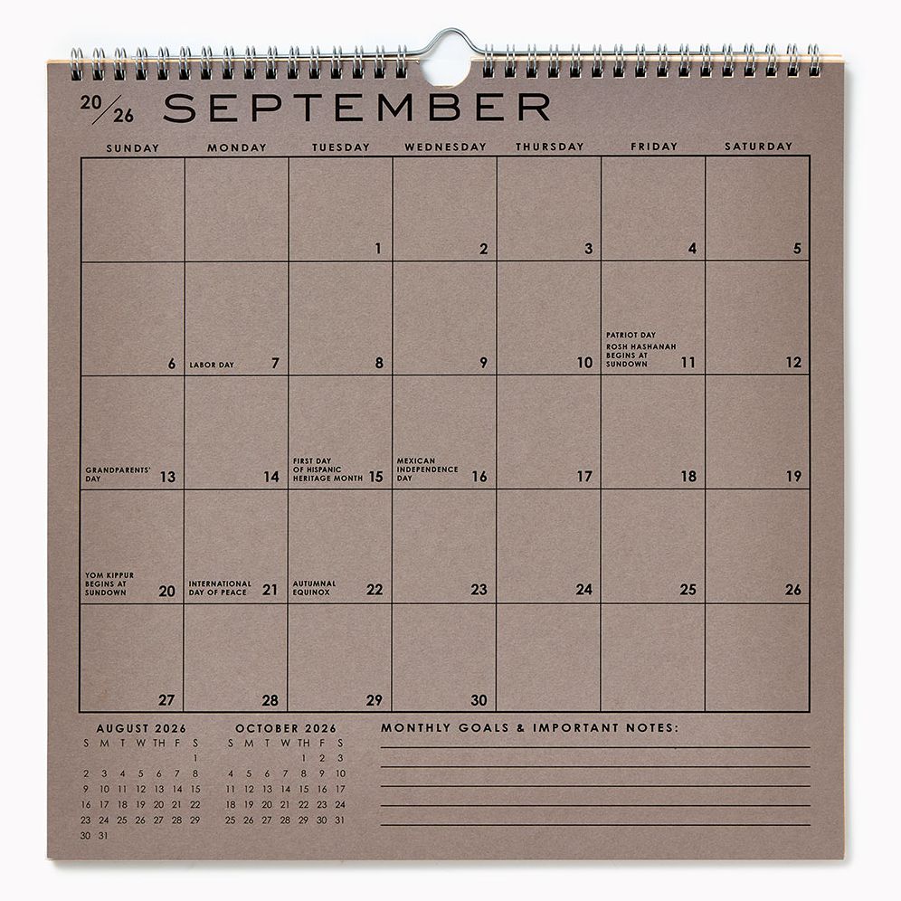 2026-2027 Paper Source Grid 17 Month Calendar