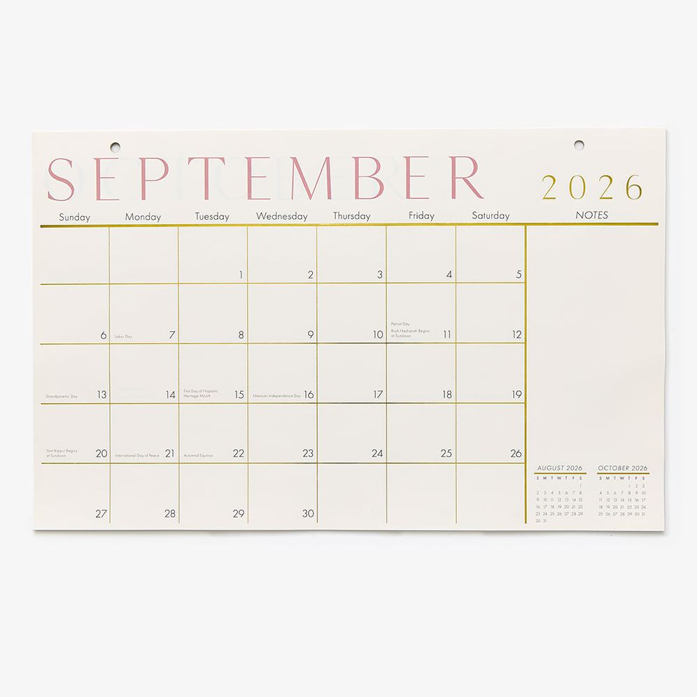 2026-2027 Paper Source Foil 17 Month Blotter Calendar