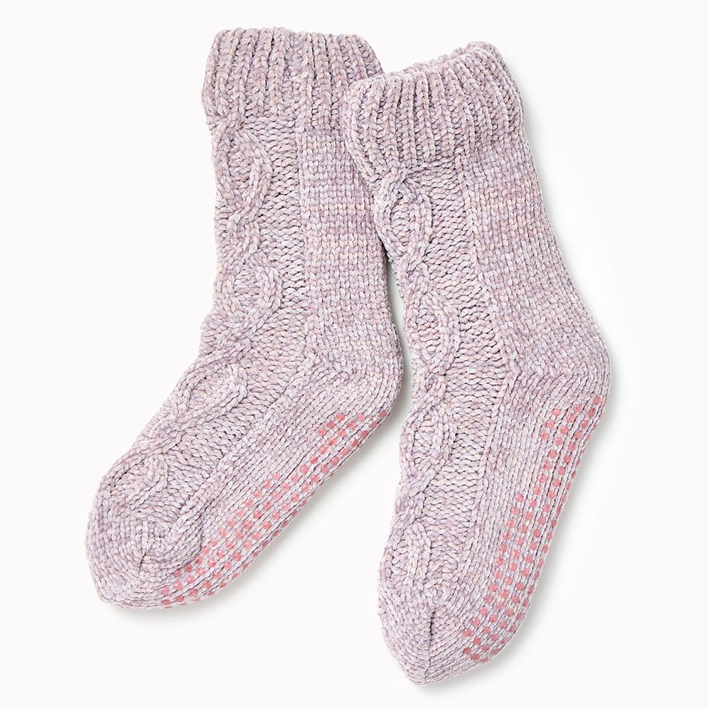 Purple Knit Reading sock
