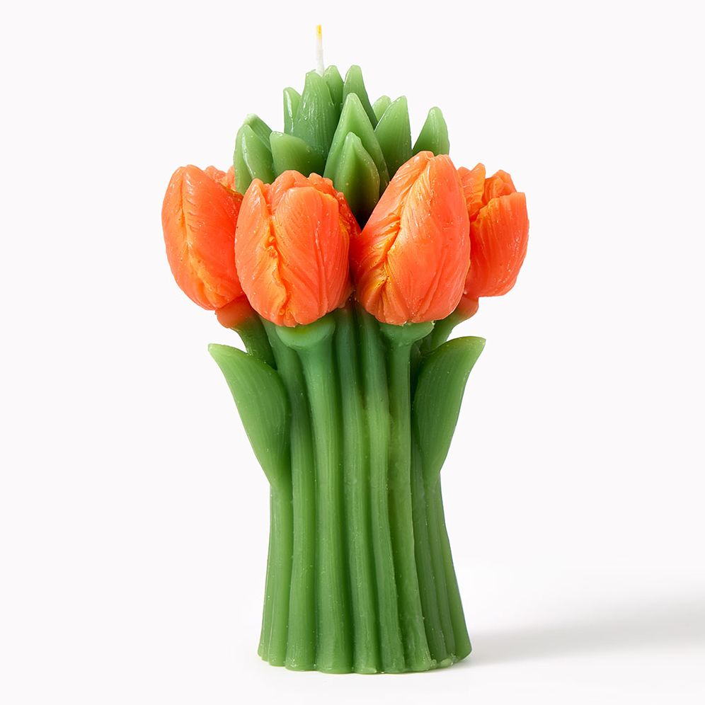 Tulip Candle Bouquet - Orange