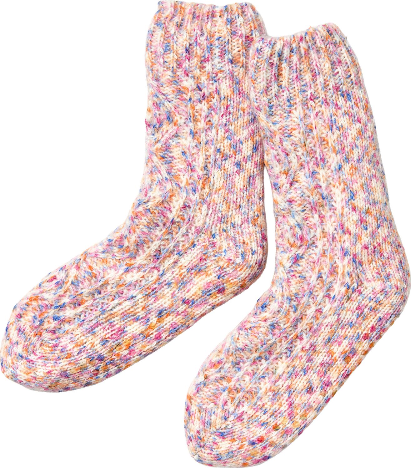 Pink Confetti Cable Knit Reading Sock