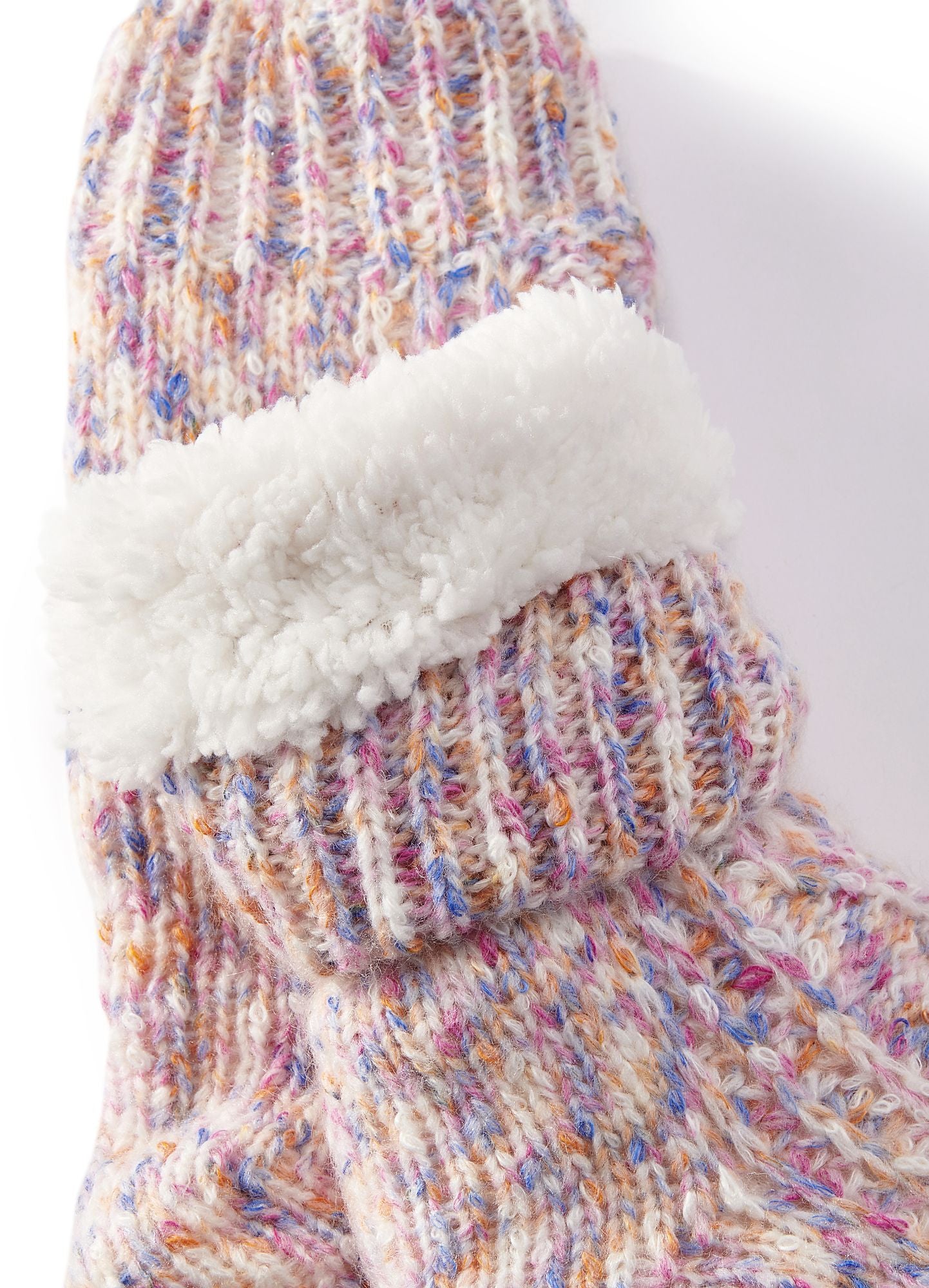 Pink Confetti Cable Knit Reading Sock