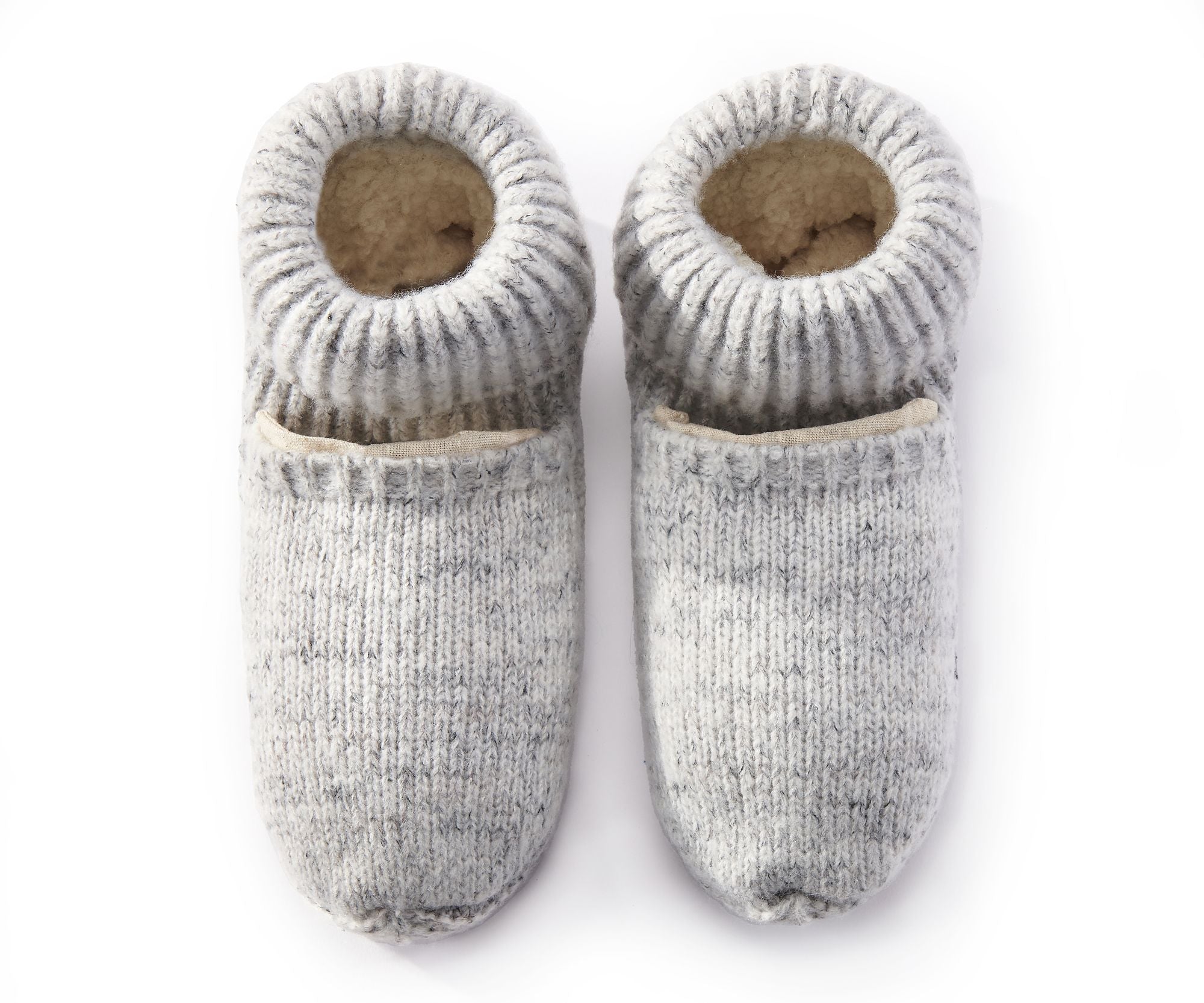 Knit Gray Microwave Slippers