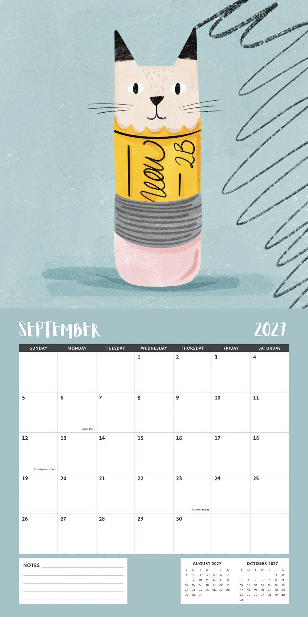 2027 Wall Calendar - Niaski Cats