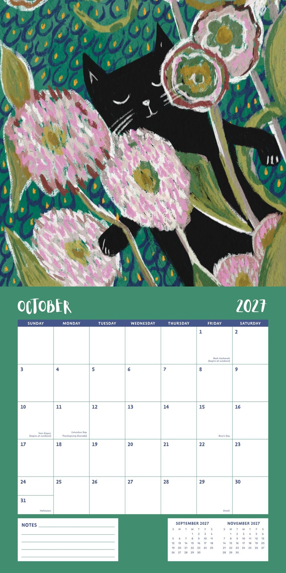 2027 Wall Calendar - Niaski Cats