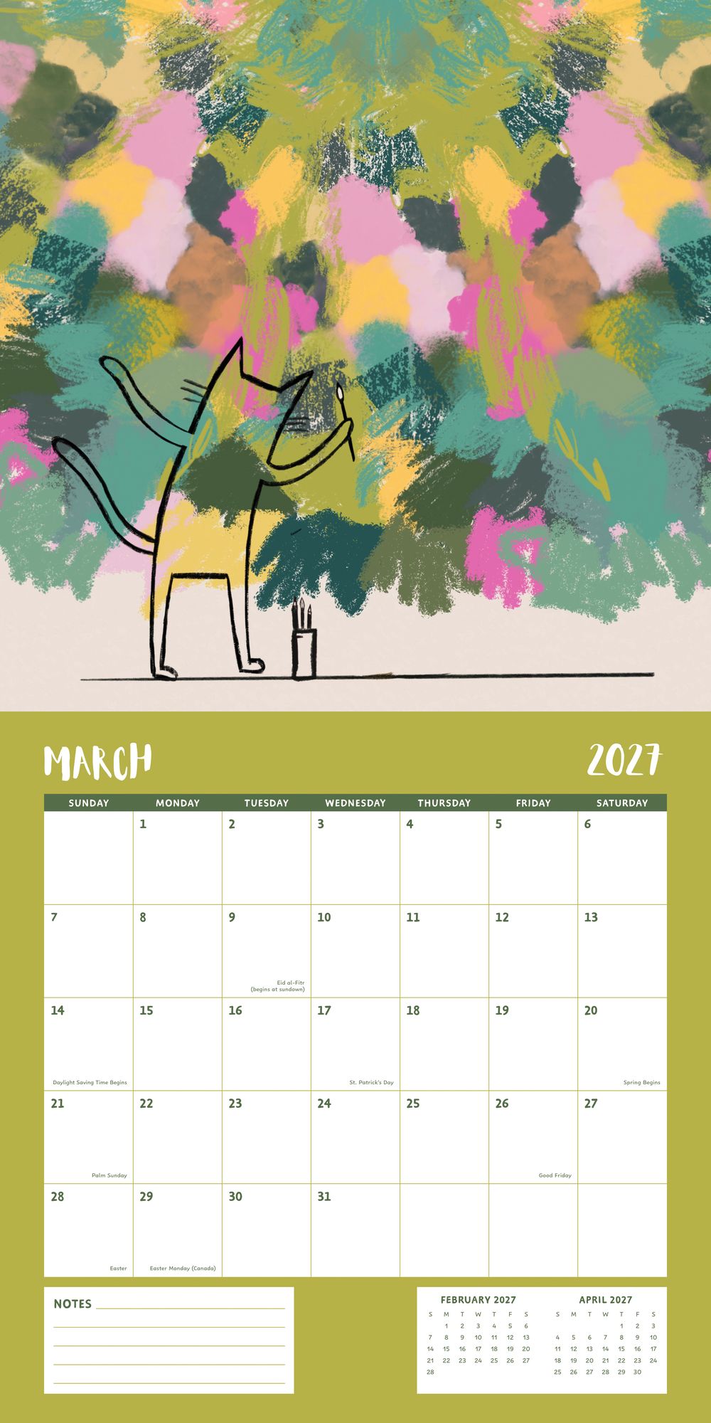 2027 Wall Calendar - Niaski Cats