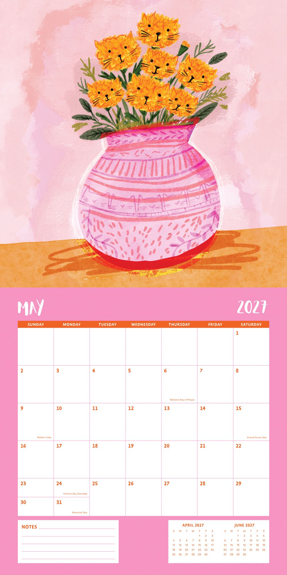 2027 Wall Calendar - Niaski Cats