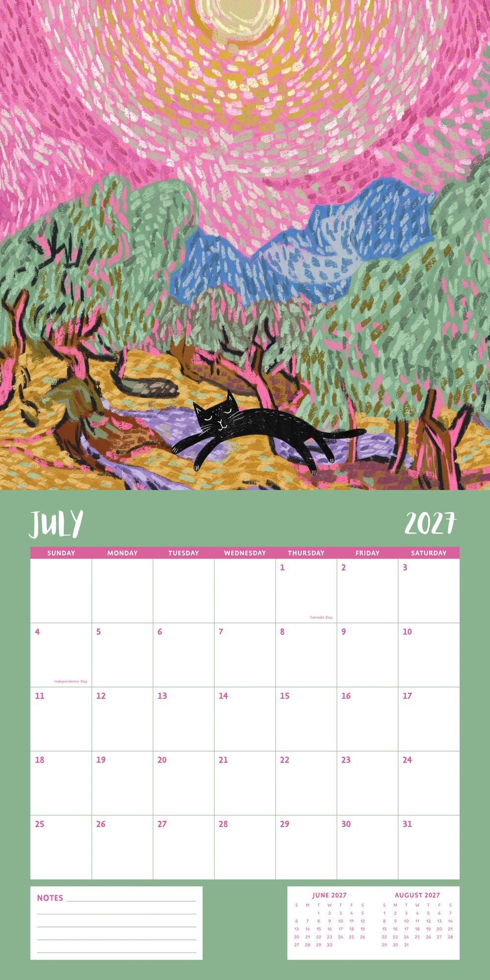 2027 Wall Calendar - Niaski Cats
