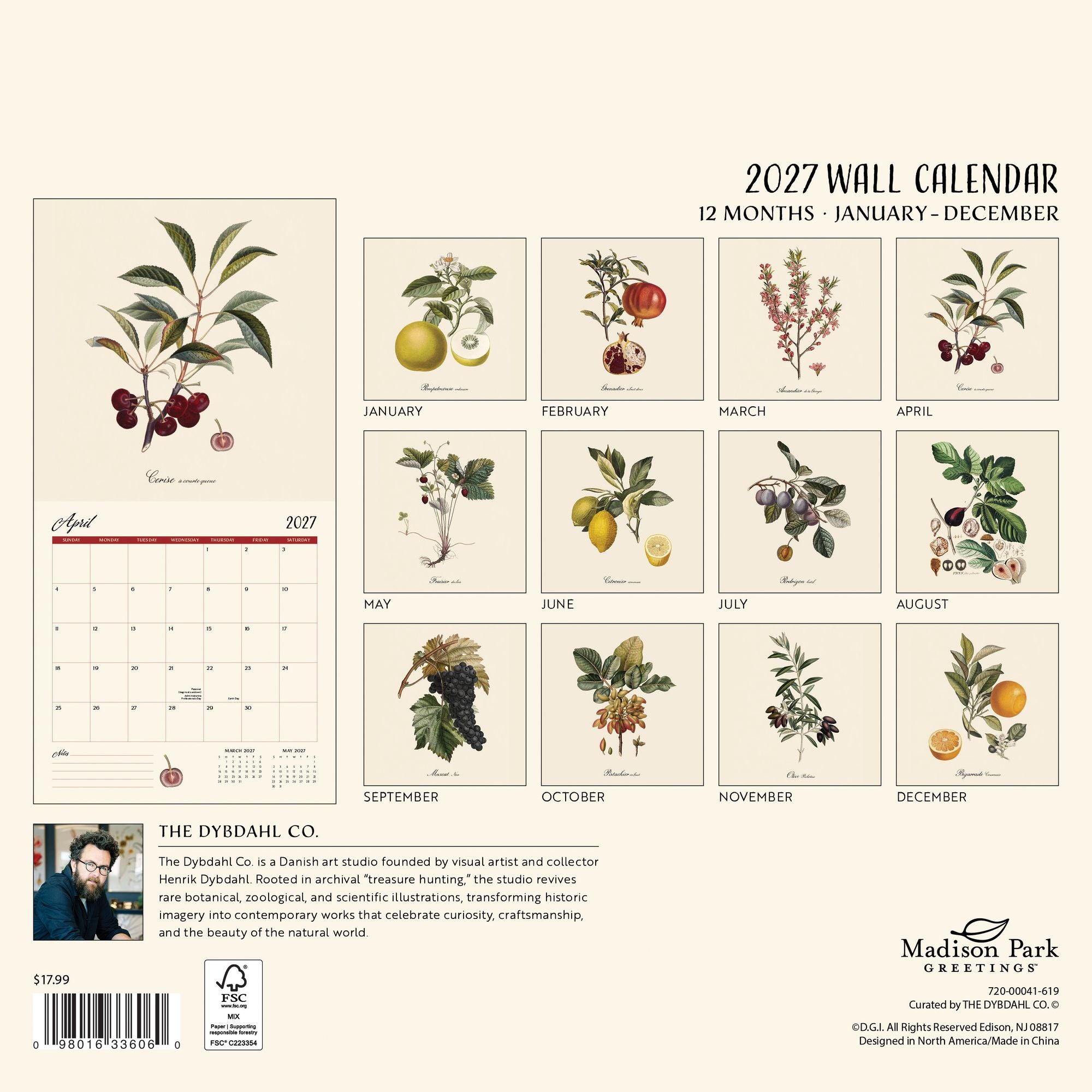 2027 Wall Calendar - Dybdhal Co. Fruits