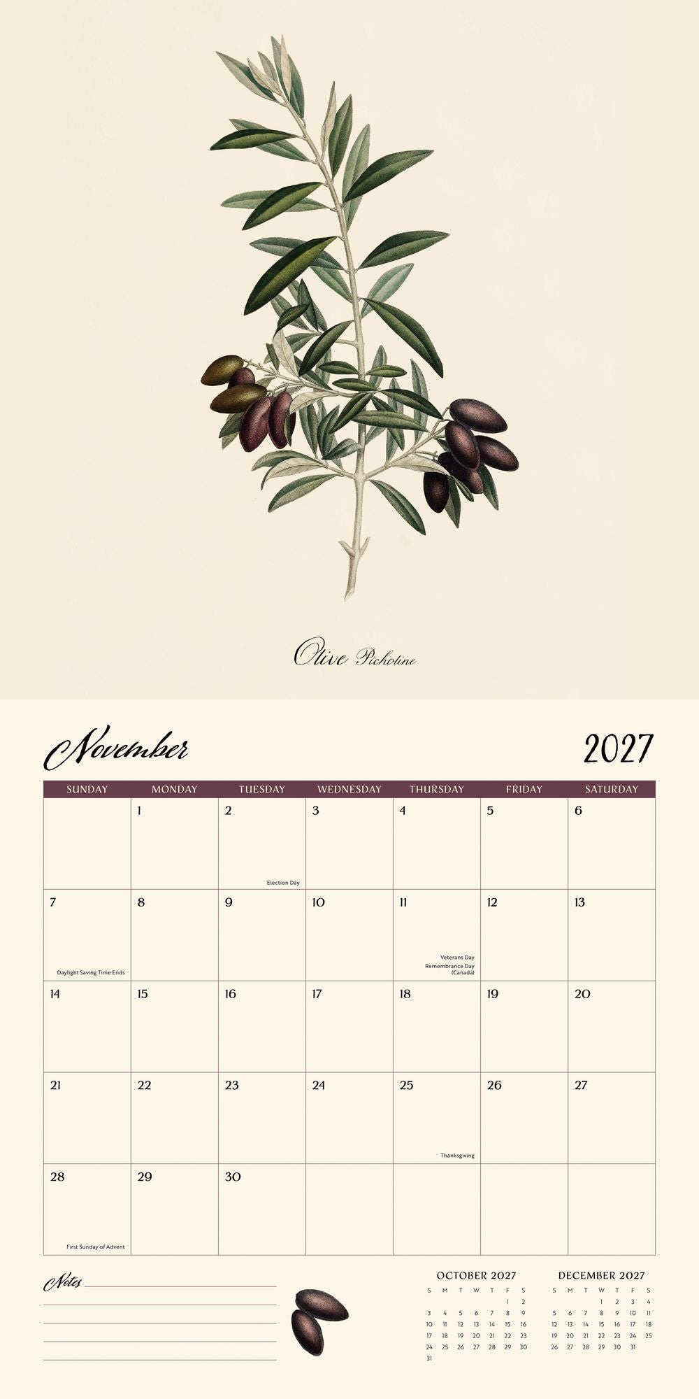 2027 Wall Calendar - Dybdhal Co. Fruits