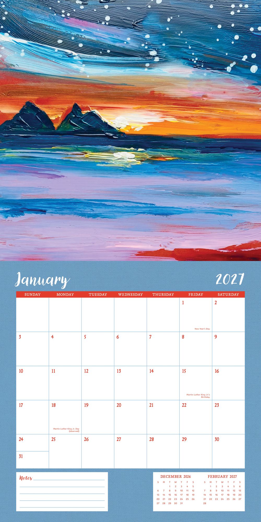 2027 Wall Calendar - The London Studio Landscapes