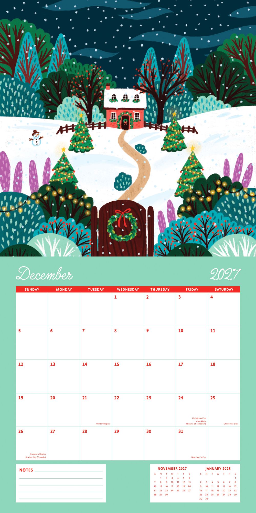 2027 Wall Calendar - Enchanted Wildscapes - Pear Tree Press