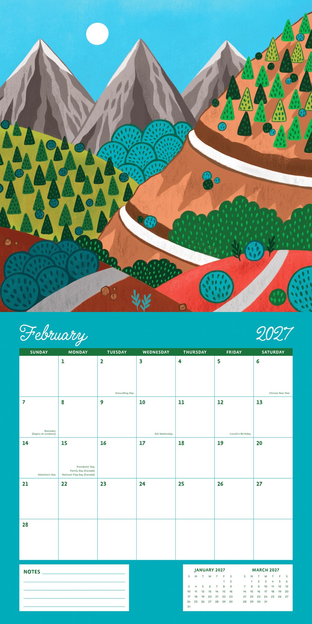 2027 Wall Calendar - Enchanted Wildscapes - Pear Tree Press