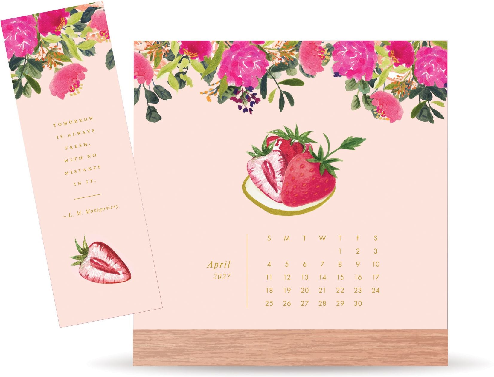 2027 Desk Calendar - Detachable Bookmark Format Bookmark Calendar