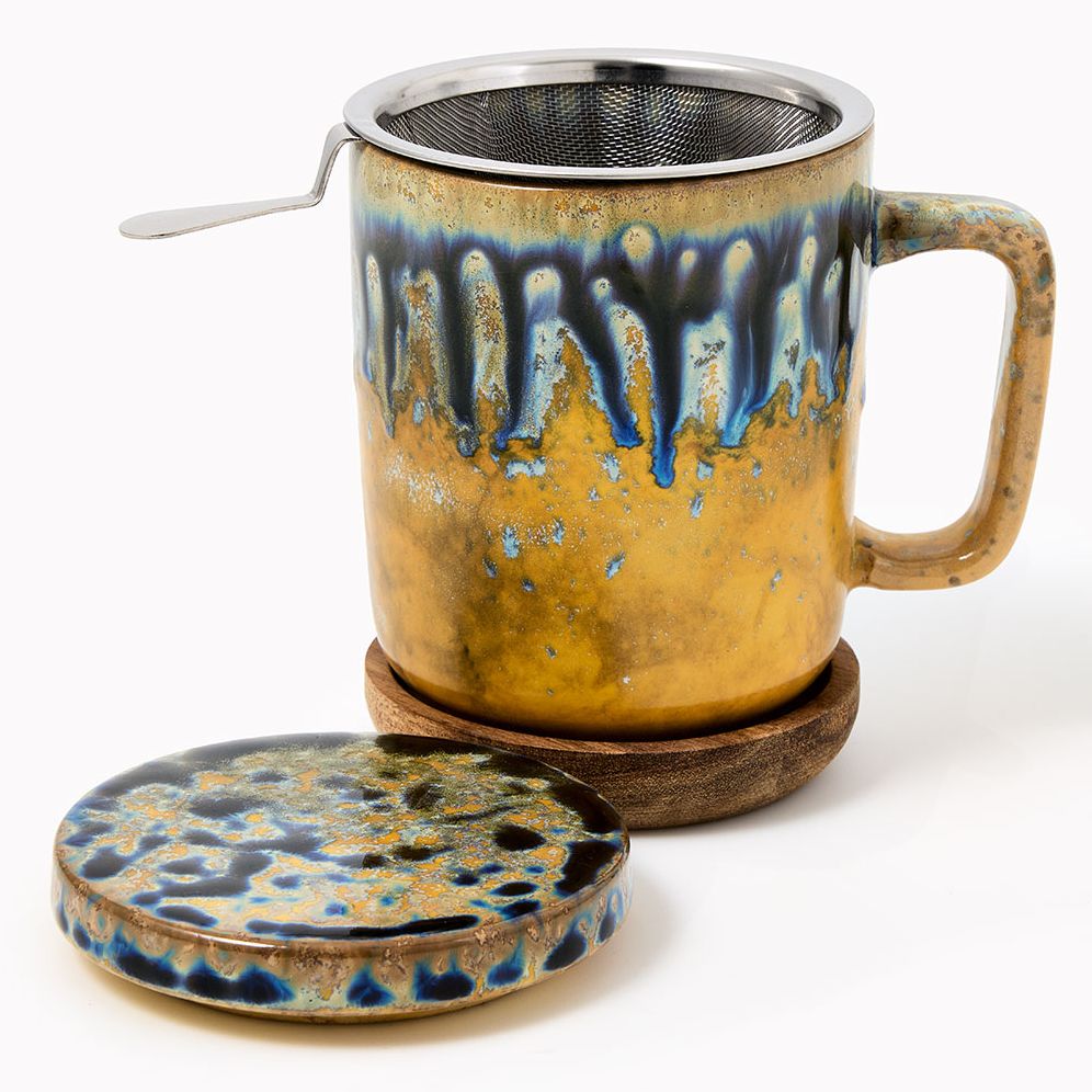 Stoneware Mug with Saucer