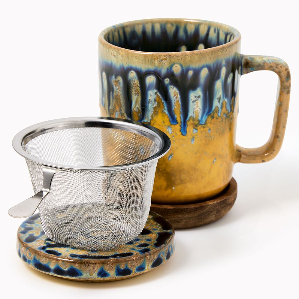 Stoneware Mug with Saucer