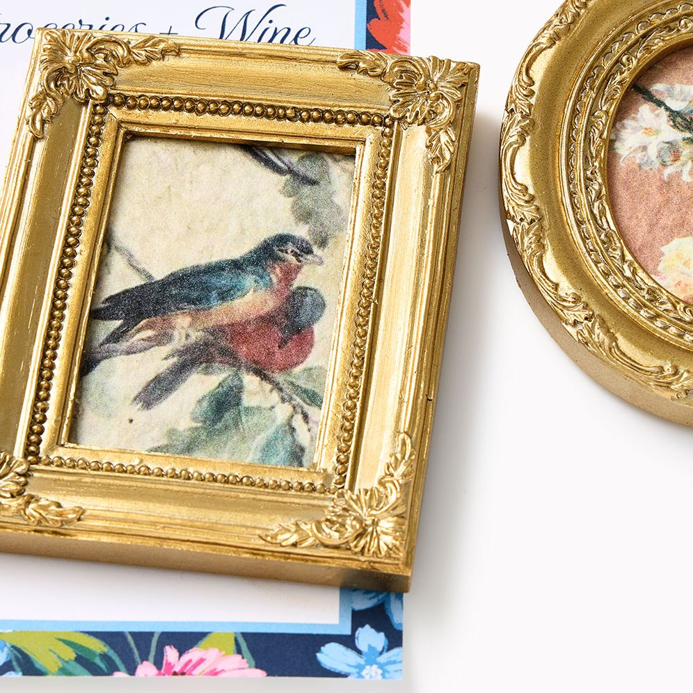 Gold Framed Art Magnets, Set of 2