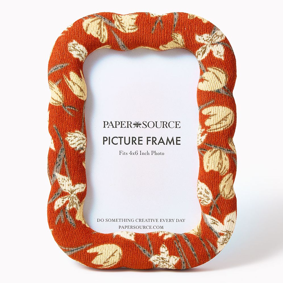 Embroidered Photo Frame w/ Floral Pattern