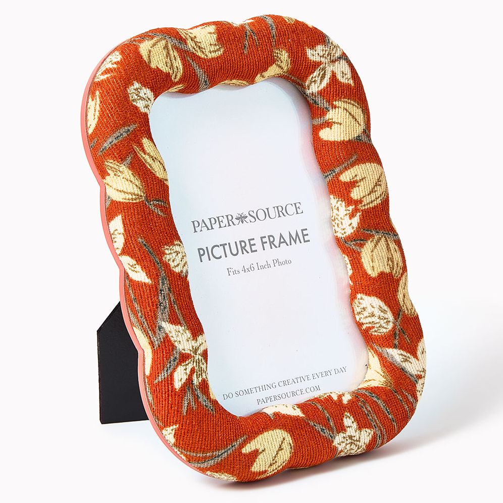 Embroidered Photo Frame w/ Floral Pattern