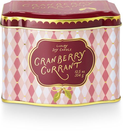 Cranberry Currant Printed Tin Candle