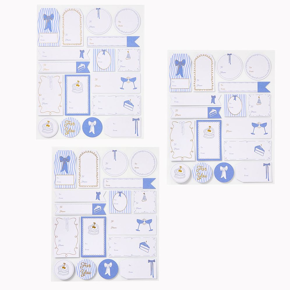 Blue Bow Gift Labels