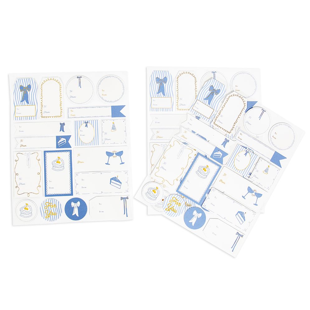 Blue Bow Gift Labels