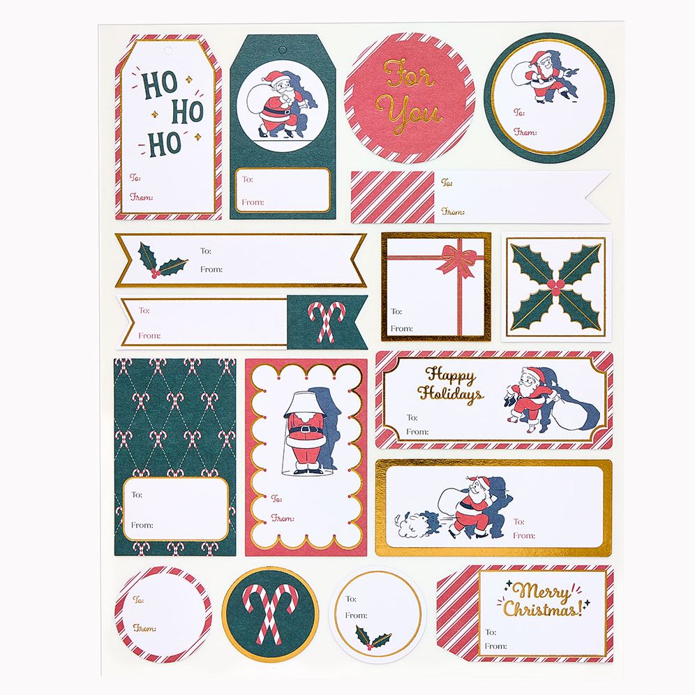 Sneaky Santa Adhesive Gift Labels