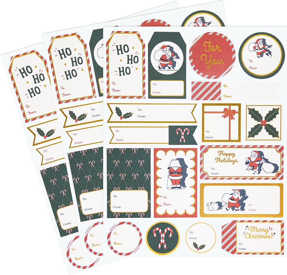 Sneaky Santa Adhesive Gift Labels