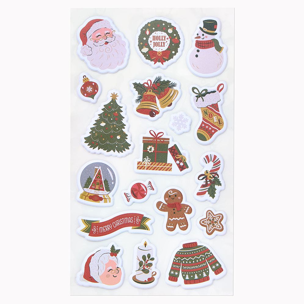Traditional Christmas Puffy Stickers