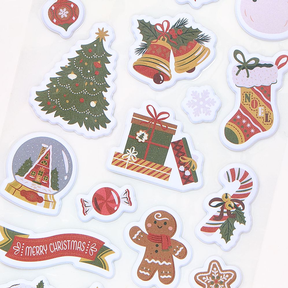 Traditional Christmas Puffy Stickers