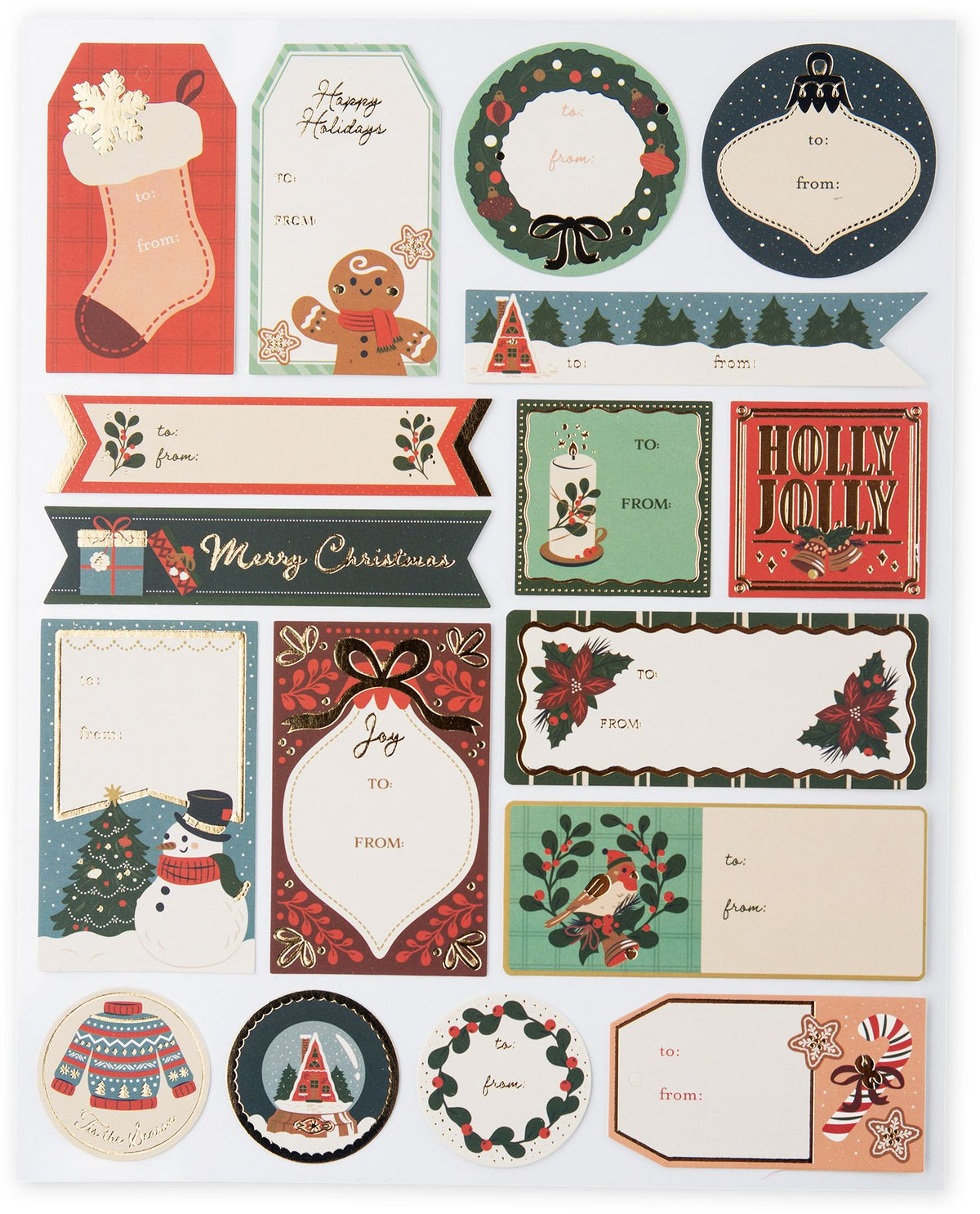 Chirstmas Icons Adhesive Gift Labels