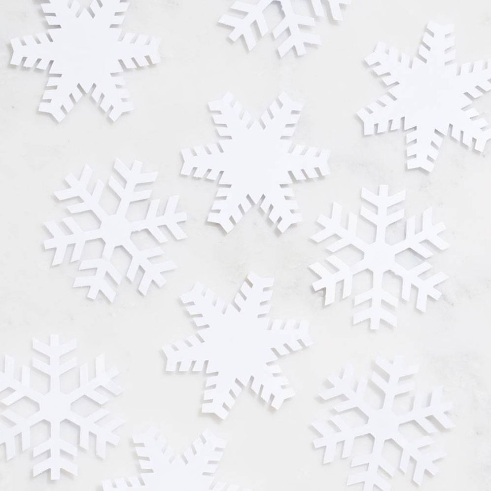 Pure White Small Snowflake Shapes