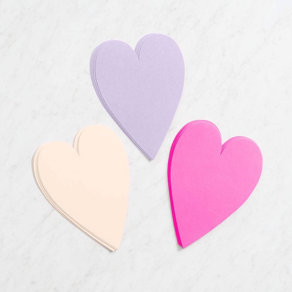 Assorted Colors Heart Shaped Cards