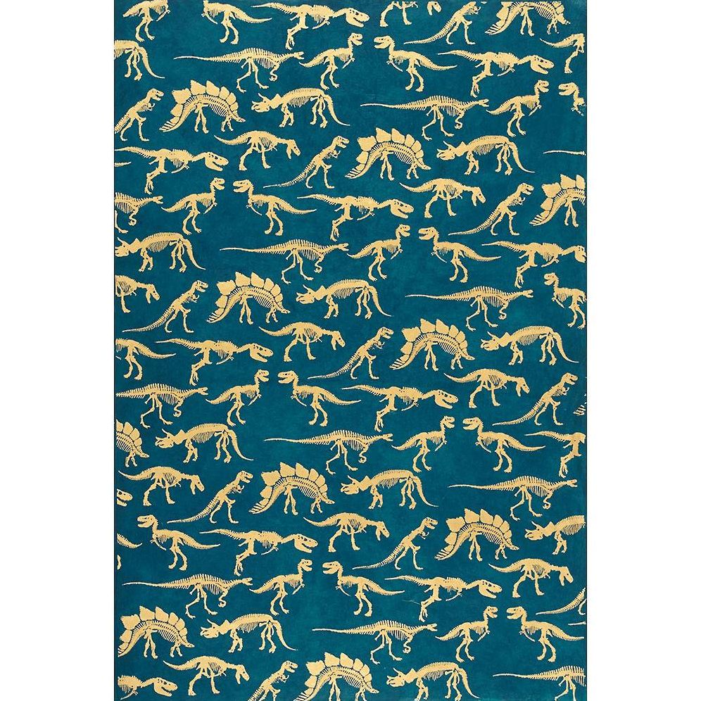 Gold Dinosaurs on Navy Handmade Paper