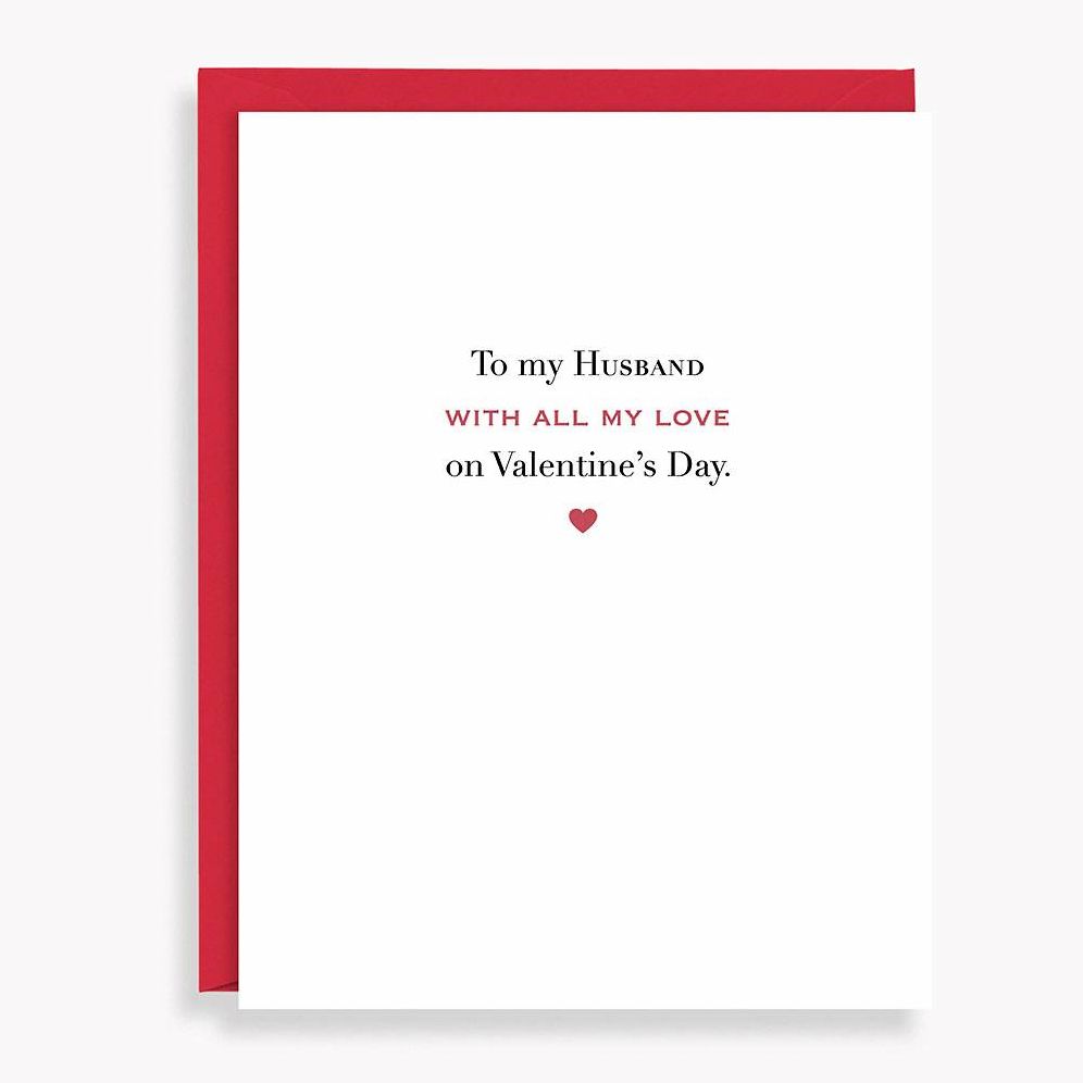 To My Husband Valentine's Day Letterpress Card