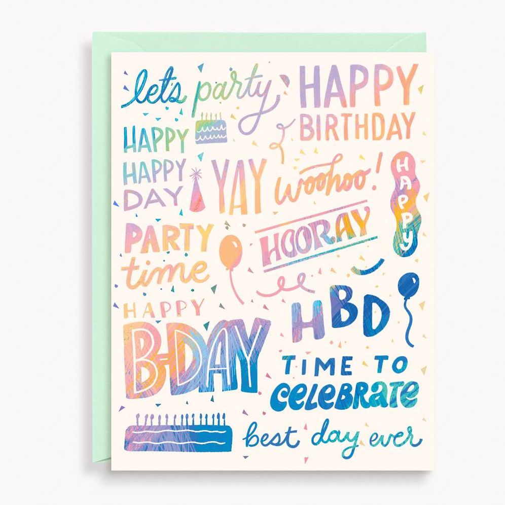 Typography Collage Birthday Card