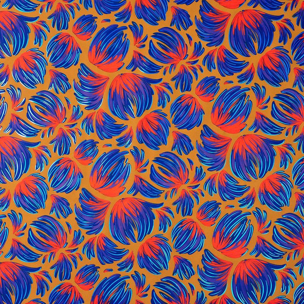 Floral Feather Stone Wrapping Paper