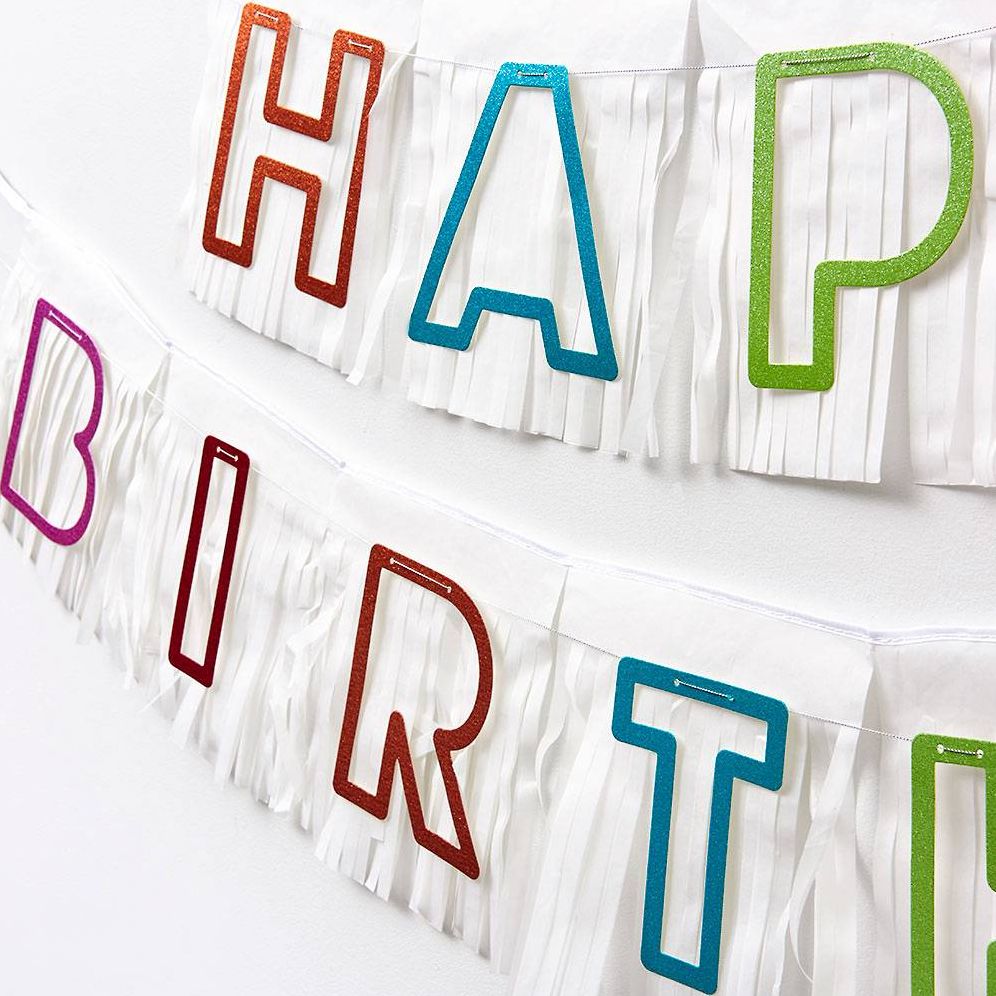 Birthday Glitter Fringe Banner
