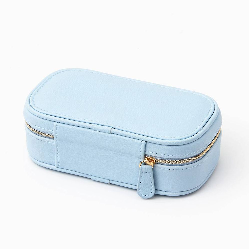 Light Blue Vegan Leather Jewelry Box | Paper Source