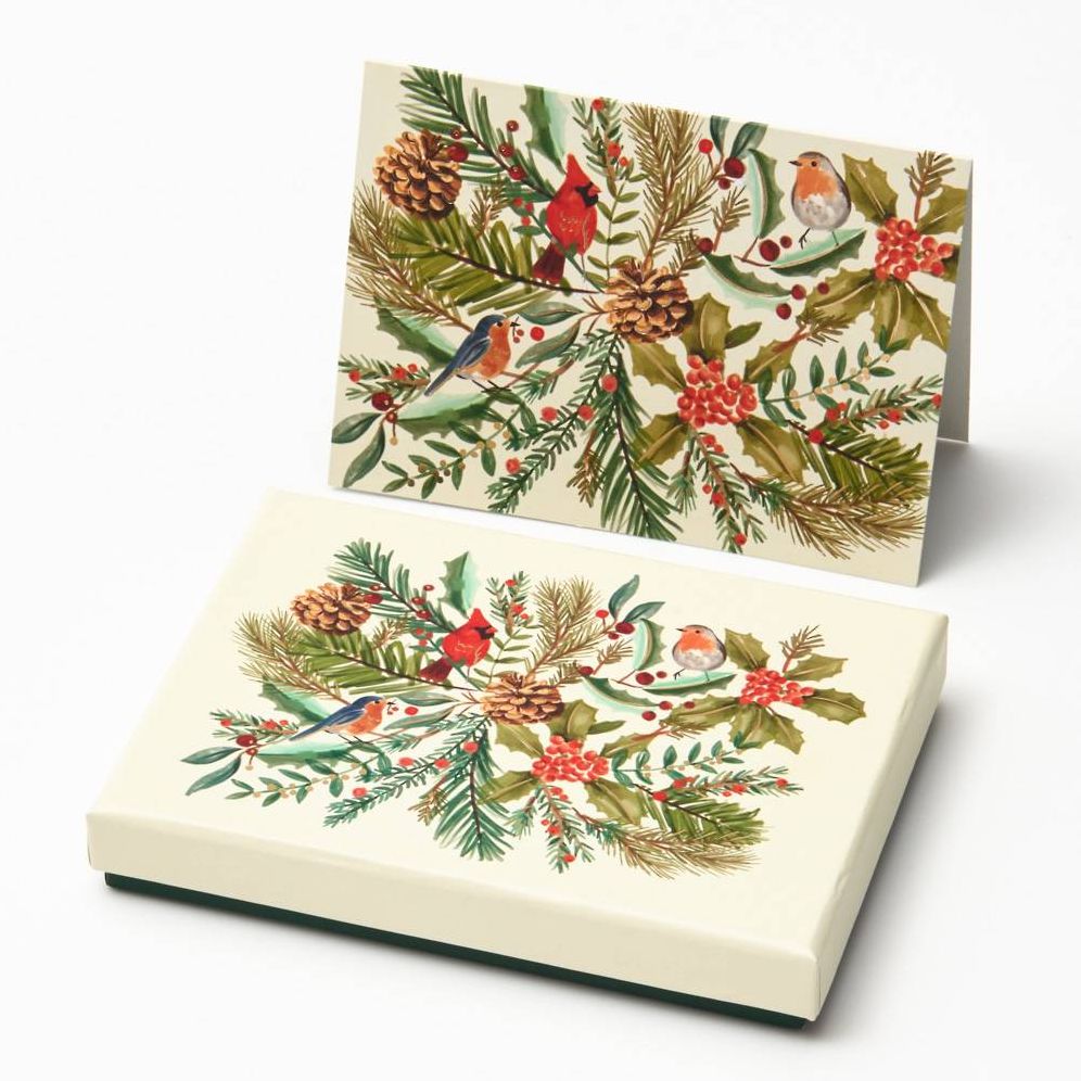 Christmas Watercolor Birds Stationery Set | Paper Source