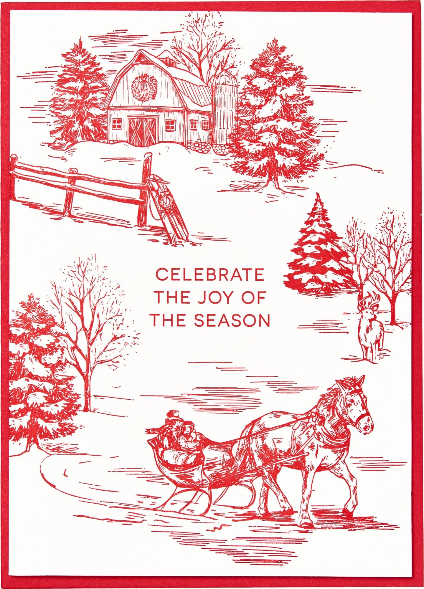 Winter Toile Holiday Card Set