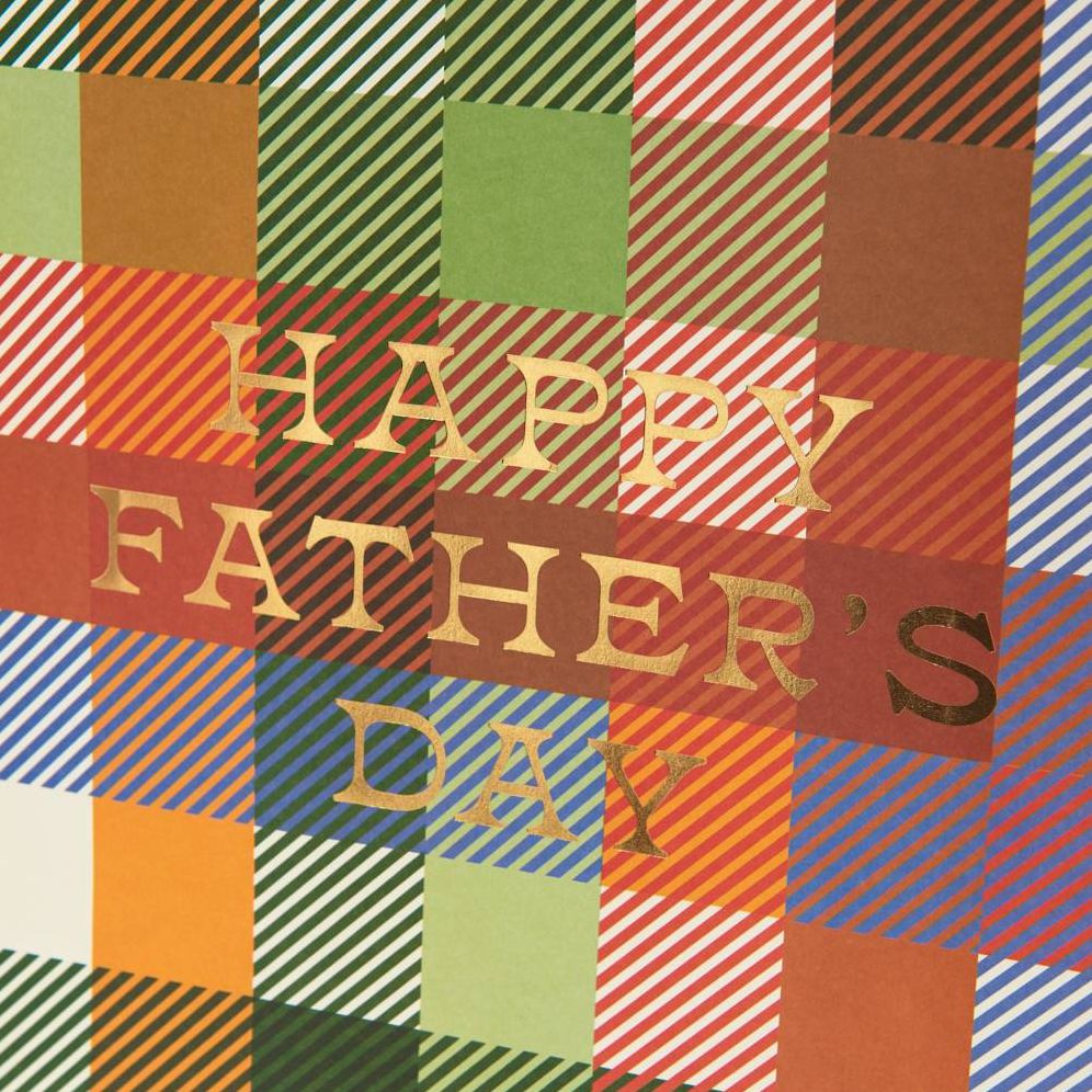 Happy Fathers Day Plaid Medium Gift Bag