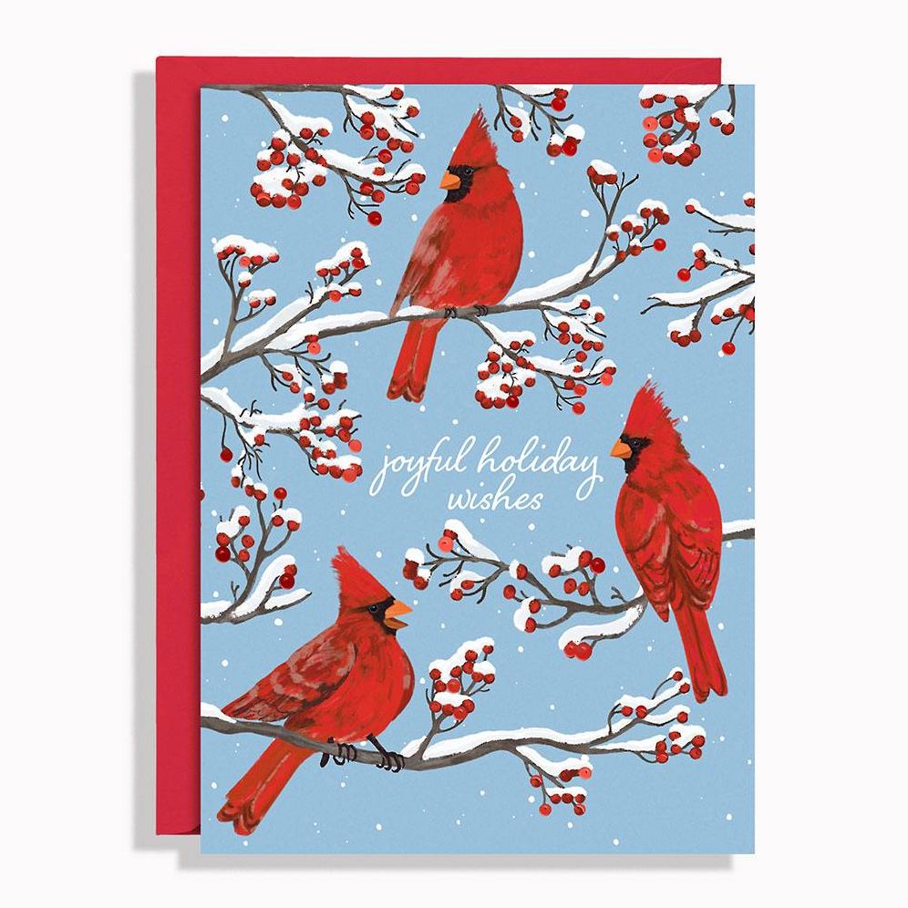 Joyful Cardinals Holiday Card