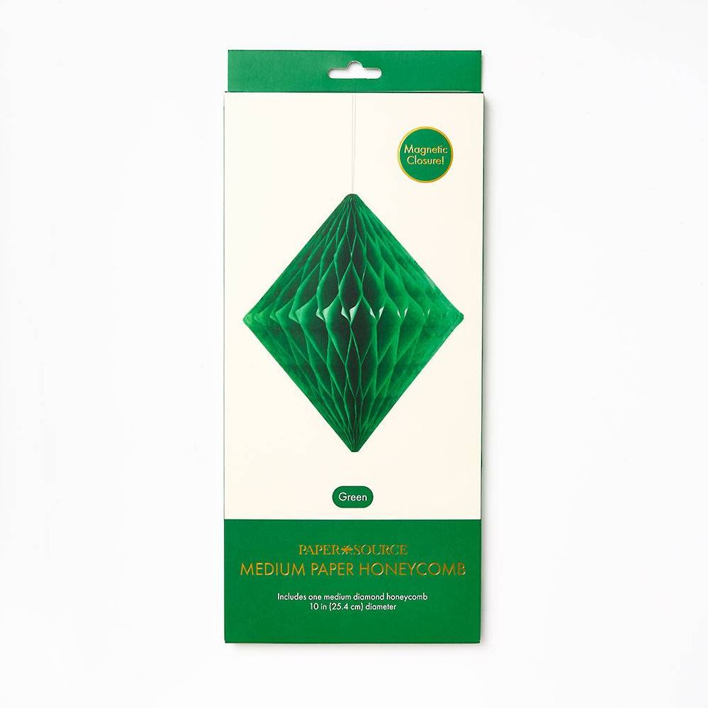 Diamond Paper Honeycomb Ball,Green,Medium, 10inches | Paper Source