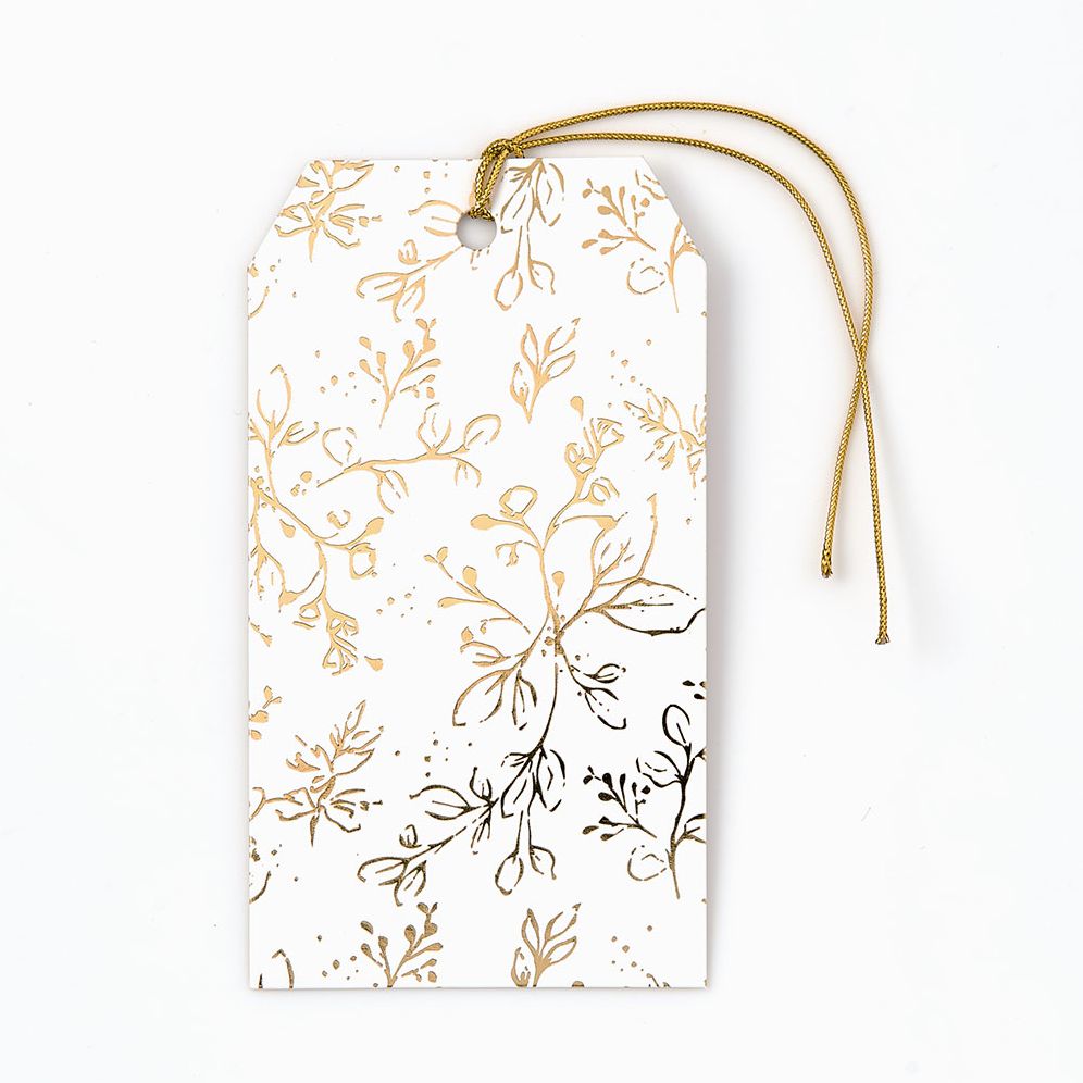 Gold Ditsy Floral Gift Tags S/10