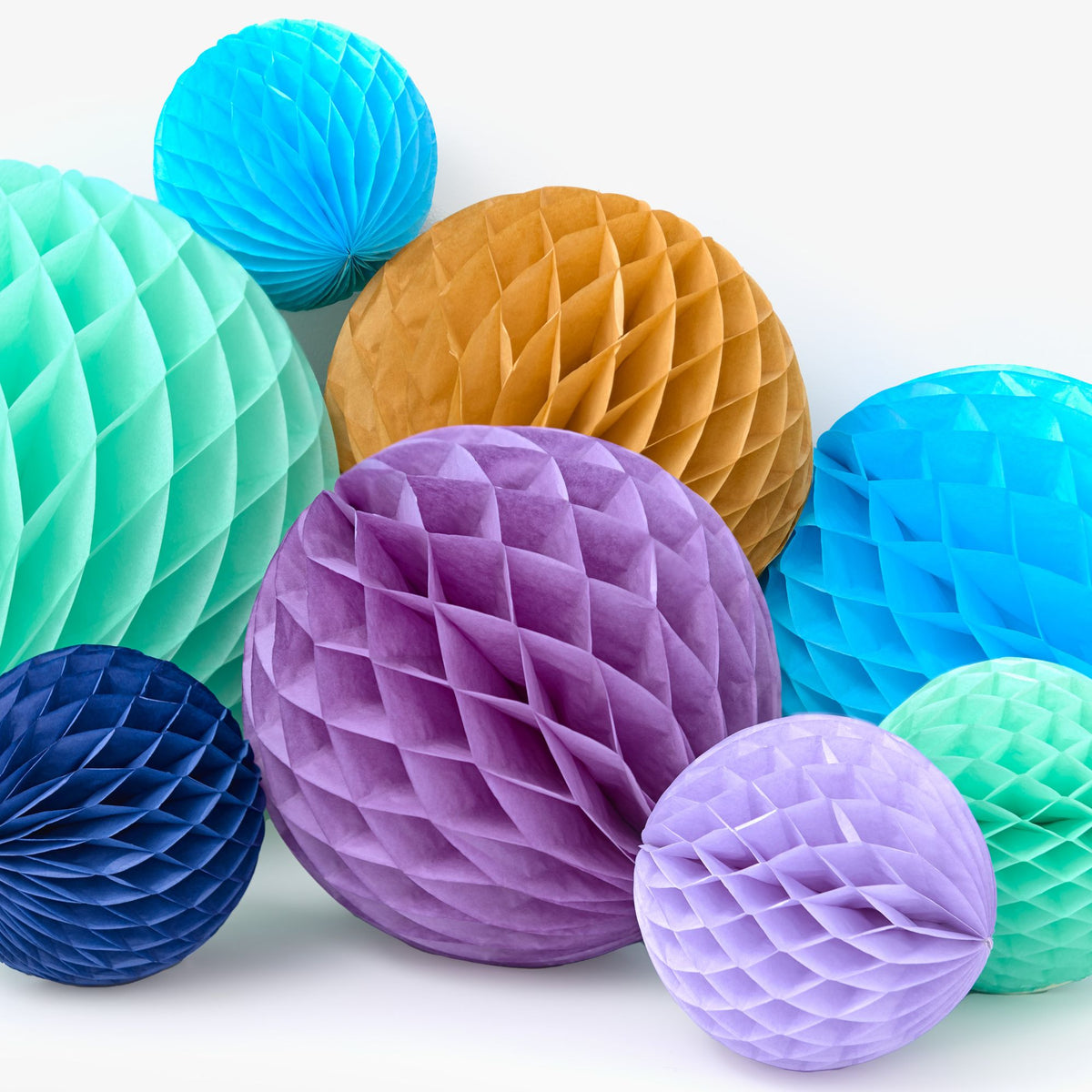 Yellow Med Paper Honeycomb Sphere